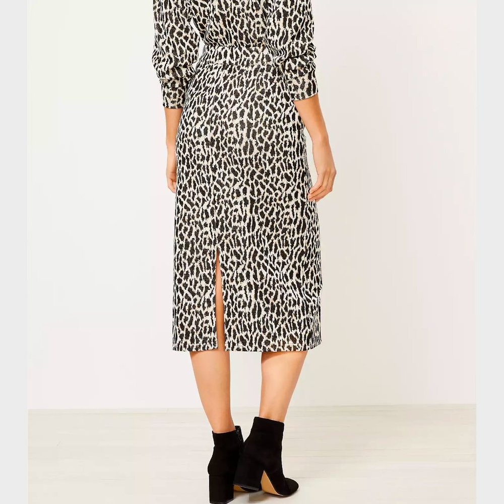 NWT LOFT Animal Spotted Pull On Column Skirt - Picture 3 of 7